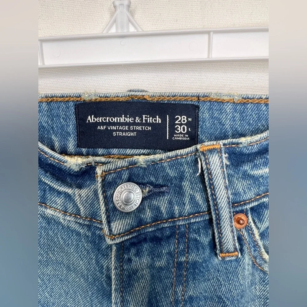 Abercrombie & Fitch mens sz‎ 28x30 Vintage 90s straight jeans denim distressed